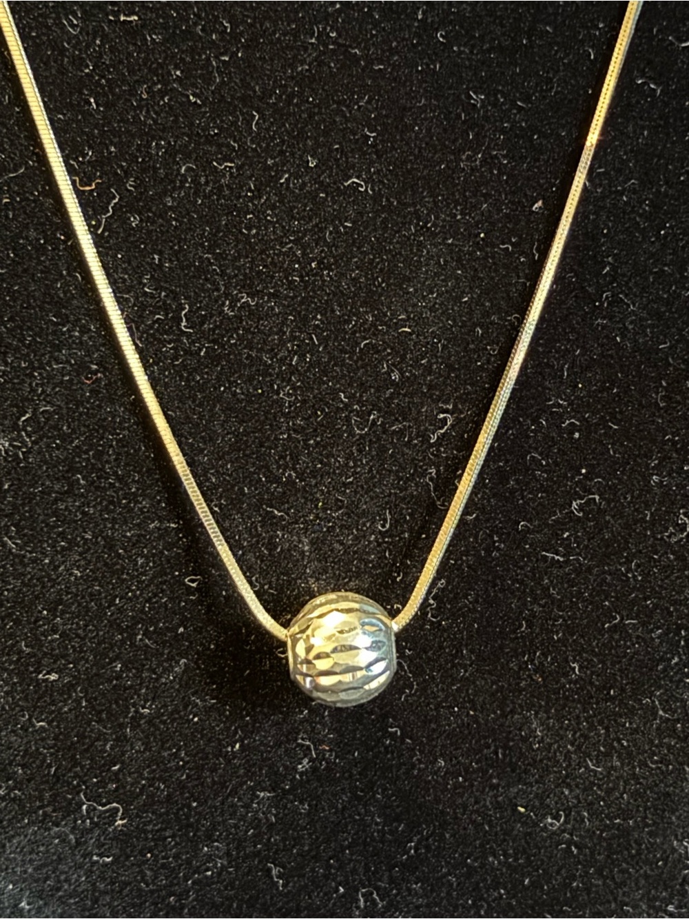 925 Italy Silver Necklace with Round Bead Pendant